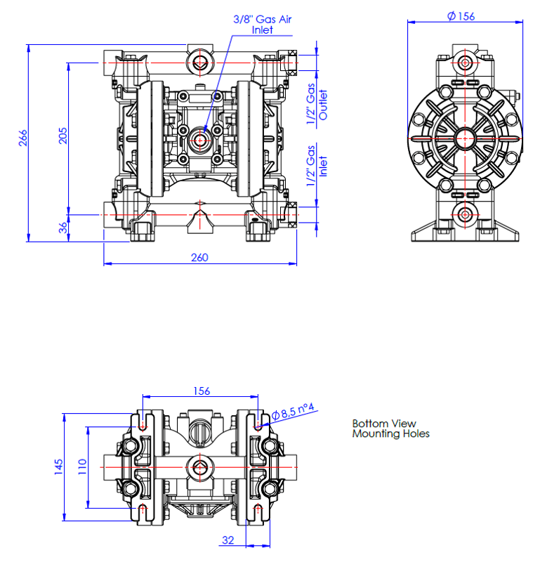 PIUSI PRO ONE 15 MP luftdrevet AdBlue-membranpumpe